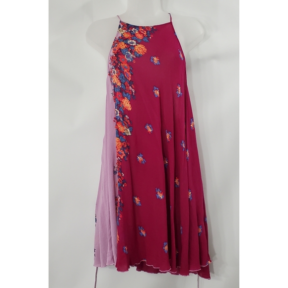 Free People It's A Cinch Magenta Floral Dress - Picture 9 of 11